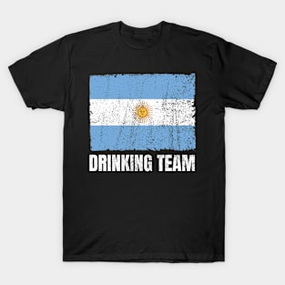 Argentinian Drinking Team Graphic for Men Women Funny Argentina Flag T-Shirt